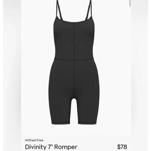 Aritzia Wilfred Free Divinity 7" Romper Body Suit Black Shorts One Piece Size L